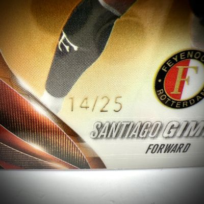 Santiago Gimenez 2023-24 Topps Chrome UCL - Future Stars ORANGE 14/25 #195 Feyenoord