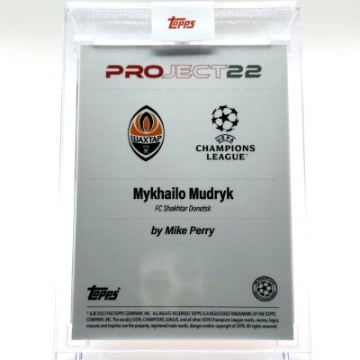 Mykhailo Mudryk 2022 Topps Project 22 - designed by Mike Perry #129 Shaktar Donetsk