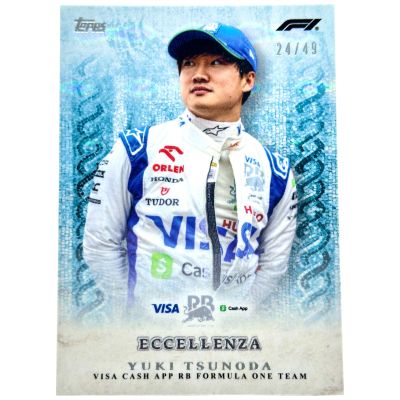 Yuki Tsunoda 2024 Topps F1 Eccellenza - La Passione BLUE 24/49 Visa Cash APP