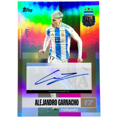Alejandro Garnacho 2024-25 Topps Argentina Team Set - AUTO Pink Tango 51/99 #BA-AG