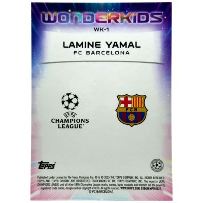 Lamine Yamal 2024-25 Topps Chrome UEFA - Wonderkids #27 FC Barcelona