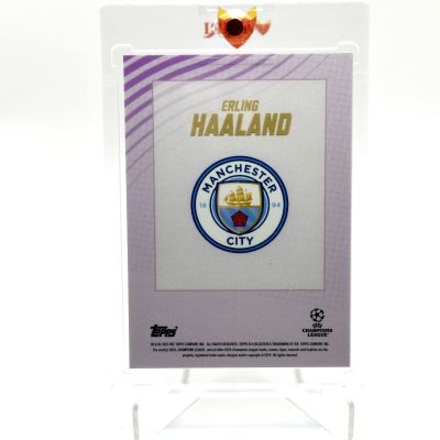Erling Haaland 2022-23 Topps Gold UCC x Dan Leydon ELITE PURPLE 08/25 UCL 22/23 Manchester City