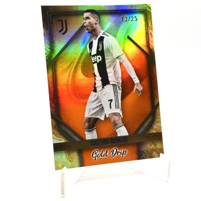 Cristiano Ronaldo 2023-24 Topps Juventus Team Set - Gold Drip ORANGE 13/25 Juventus