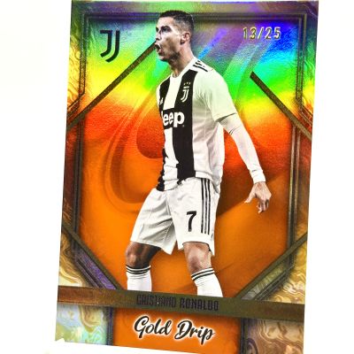 Cristiano Ronaldo 2023-24 Topps Juventus Team Set - Gold Drip ORANGE 13/25 Juventus