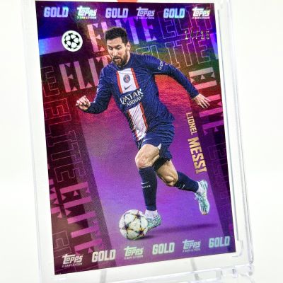 Lionel Messi 2022-23 Topps Gold UCL x Dan Leydon - PURPLE 14/25 PSG