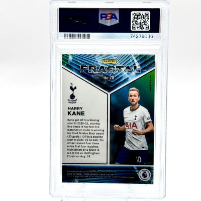 Harry Kane 2022-23 Panini Prizm Premier League soccer FRACTAL ORANGE 13/25 #20 PSA 10 Tottenham