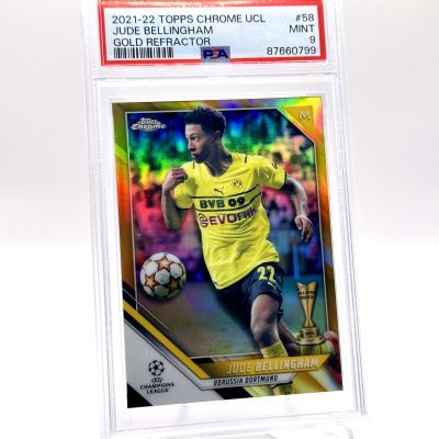 Jude Belingham 2021-22 Topps Chrome UCL - All Star Rookie GOLD 02/50 #58 PSA 9 Borussia Dortmund
